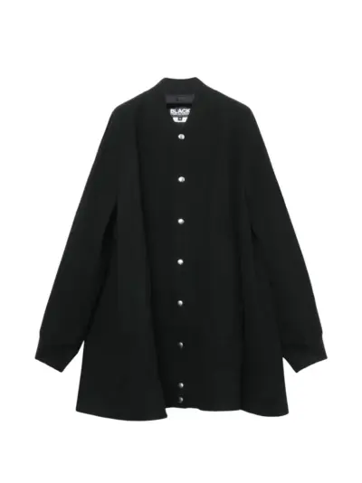 Black Comme Des Garçons press-stud raglan-sleeve coat
