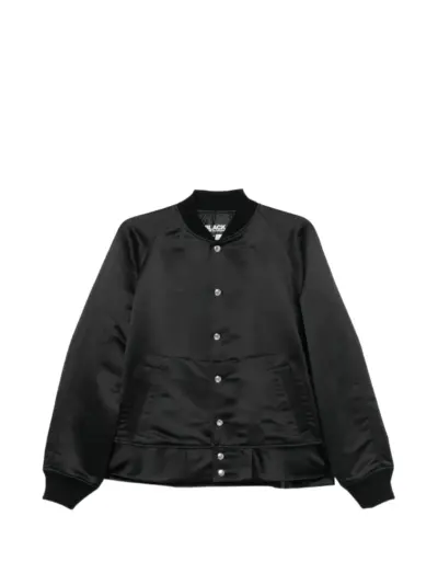 Black Comme Des Garçons satin raglan-sleeve jacket