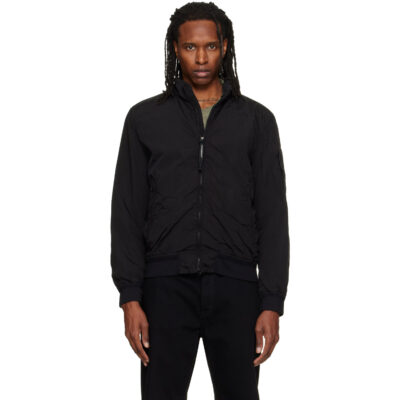C.P. Company Black Nycra-R Padded Bomber Jacket