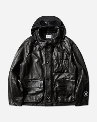 C.P. Company Slam Jam Leather Mille Jacket Black