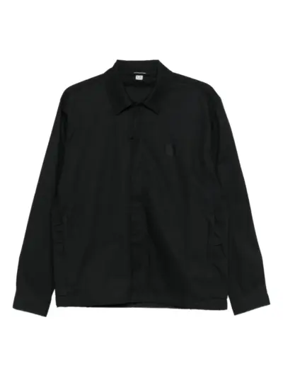 C.P. Company logo-detail cotton jacket - Black