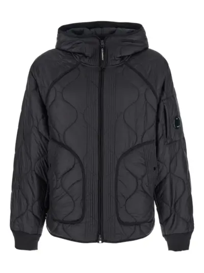C.P. Company quilted hooded jacket - Black