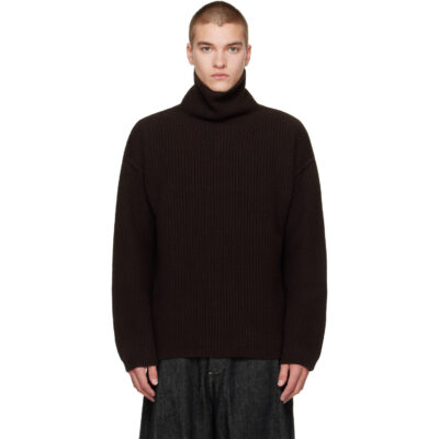 CASEY CASEY Brown Wool Panno Turtleneck