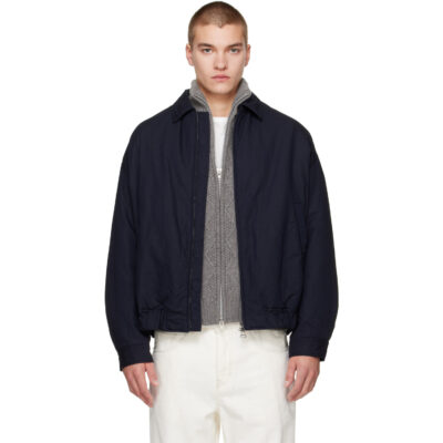 CASEY CASEY Navy Lin Cot Meaux Blouson Jacket