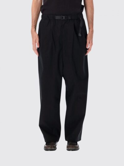 COMME DES GARÇONS Wide Leg Cotton Trousers with Pleats and Drawstring