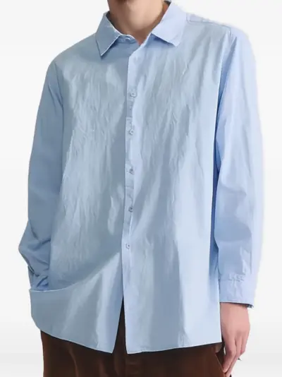 Casey Casey crinkled-finish long-sleeve shirt - Blue