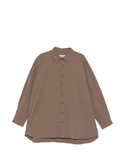 Casey Casey crinkled long-sleeved shirt - Brown