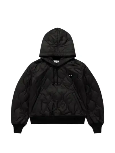 Comme Des Garçons Play quilted heart-patch hooded jacket - Black