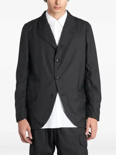 Comme Des Garçons Shirt single-breasted dobby-stripe blazer - Black