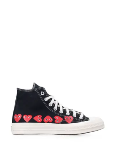 Comme Des Garçons x Converse Chuck 70 Hi heart-print sneakers - Black