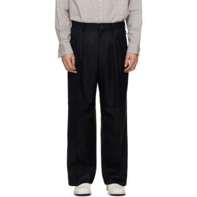 Comme des Garçons Homme Black Wool Serge Trousers