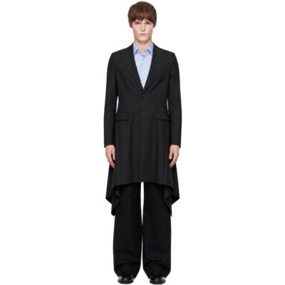 Comme des Garçons Homme Plus Black Dobby Cloth Coat
