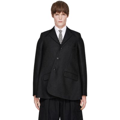 Comme des Garçons Homme Plus Black Dobby Cloth H Type Blazer