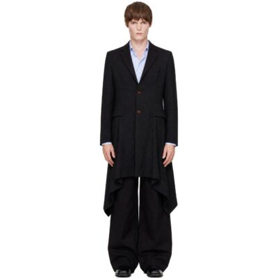 Comme des Garçons Homme Plus Black Gabardine Thick Coat