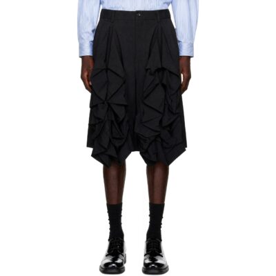 Comme des Garçons Homme Plus Black Wool Tropical Shorts