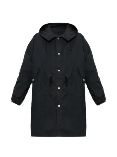 Comme des Garçons Homme Plus drawstring hooded parka - Black