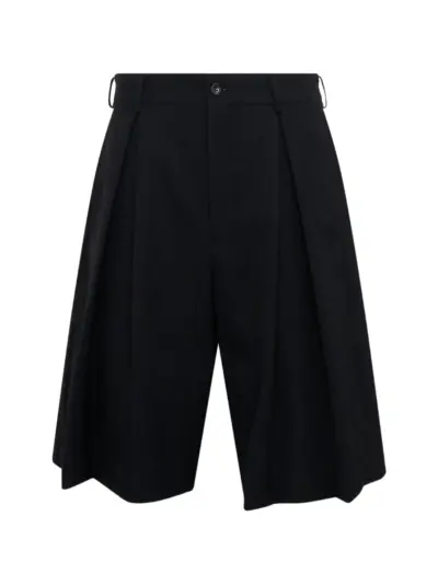 Comme des Garçons Homme Plus gabardine wool bermuda shorts - Black