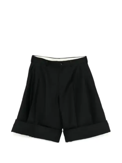 Comme des Garçons Homme Plus pleated turn-up shorts - Black