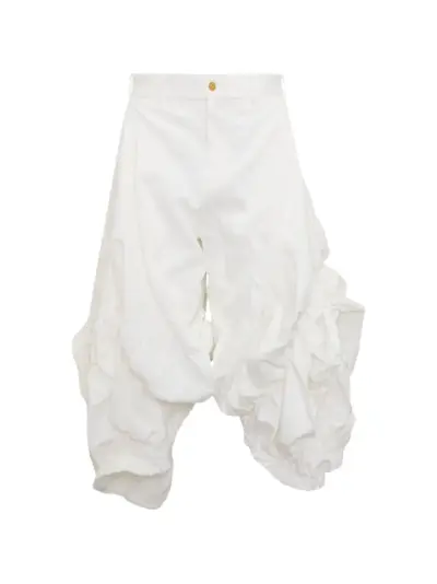 Comme des Garçons Homme Plus ruched gathered-detail shorts - White