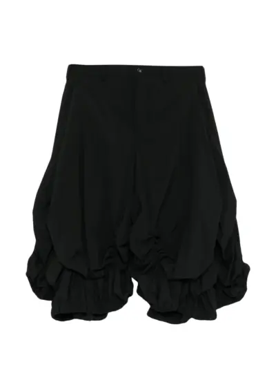 Comme des Garçons Homme Plus ruched tiered shorts - Black