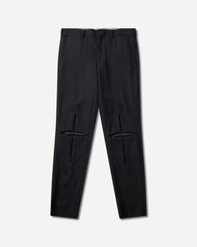 Comme des Garçons Men s Wool Cross Slit Knee Trousers Black