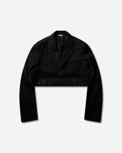 Comme des Garçons Men s Wool Satin Layered Cropped Blazer