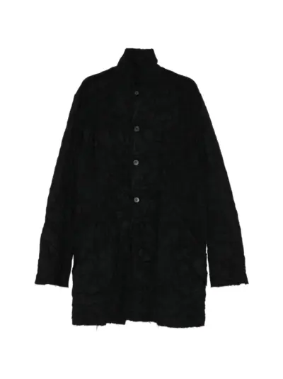 D HYGEN crinkled-effect coat - Black