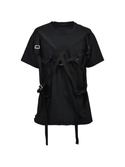 D HYGEN harness-detail T-shirt - Black