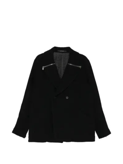 D HYGEN tweed peacoat - Black