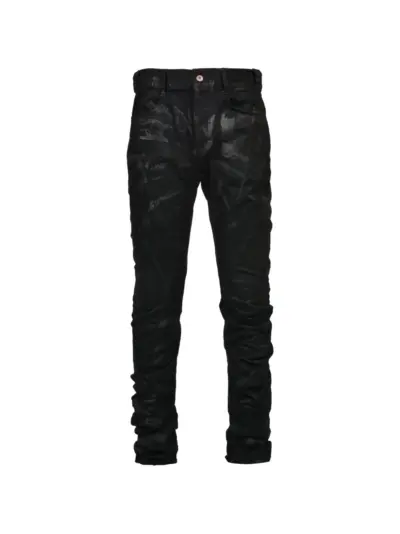 D HYGEN waxed overlock jeans - Black