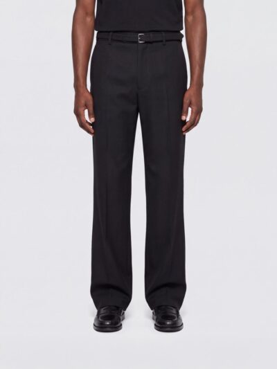 DRIES VAN NOTEN Wool Wide-Leg Trousers with Adjustable Belt