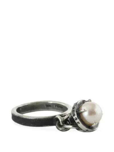 Detaj pearl-embellished charm ring - Silver