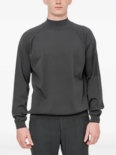 Devoa mock-neck panelled sweater - Grey