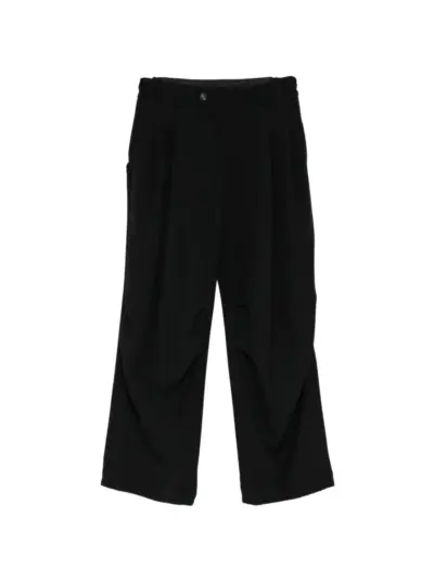 Devoa pleated wool trousers - Black