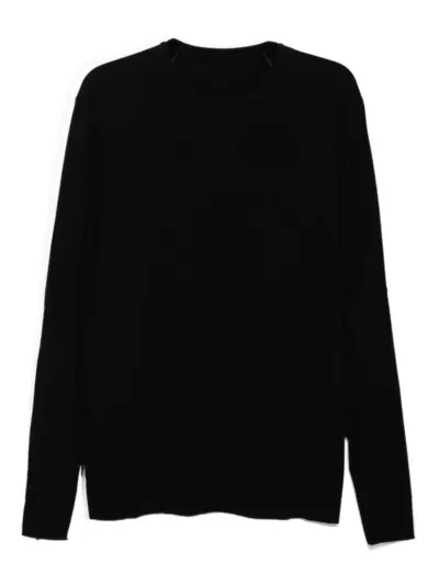 Devoa raw-cut cotton T-shirt - Black