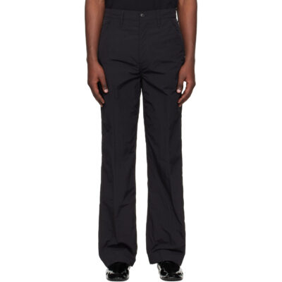 Dries Van Noten Black Crinkle Cargo Pants