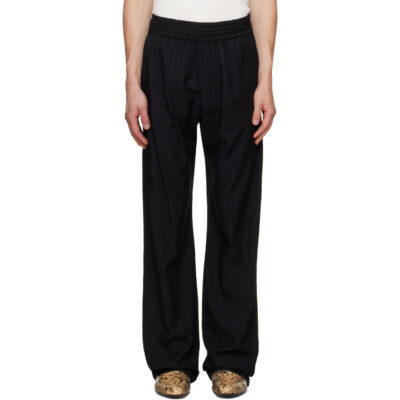 Dries Van Noten Black Elastic Waist Trousers