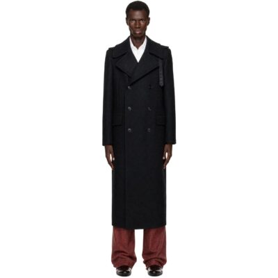 Dries Van Noten Black Long Wool Coat