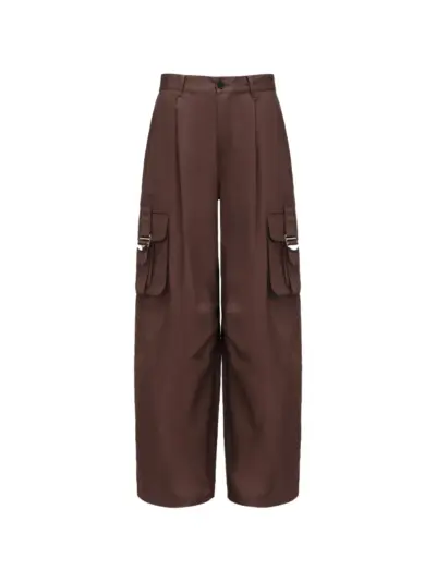 Feng Chen Wang buckled cargo pants - Brown