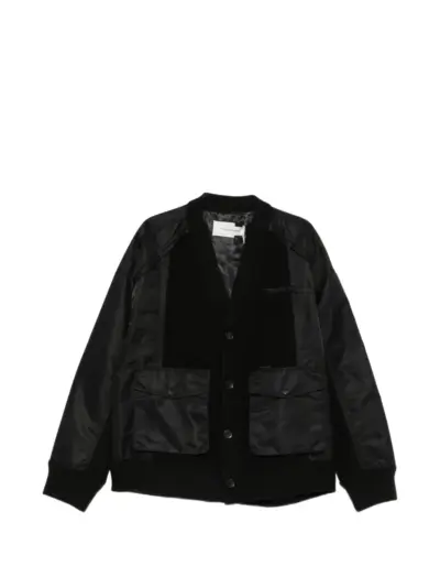 Feng Chen Wang panelled button-up jacket - Black