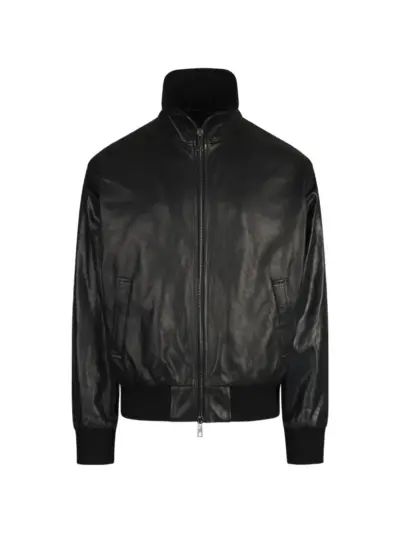 Giorgio Brato zip-up leather bomber jacket - Black