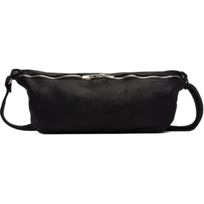Guidi Black Leather Belt Bag