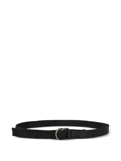 Guidi full-grain leather ring belt - Black