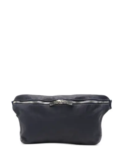 Guidi grained leather belt bag - Blue