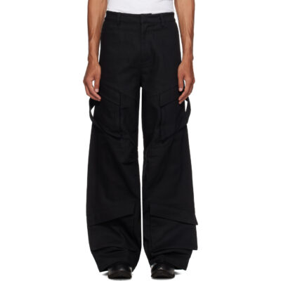 HELIOT EMIL Black Cellulae Cargo Pants