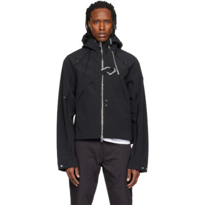 HELIOT EMIL Black Moire Technical Jacket