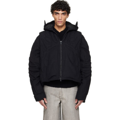 HELIOT EMIL Black Vertebrae Jacket