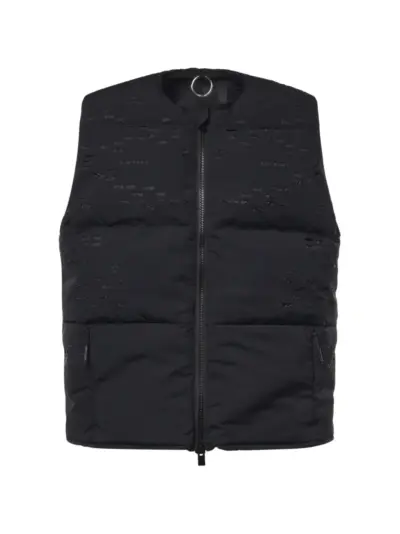 HELIOT EMIL perforated padded gilet - Black