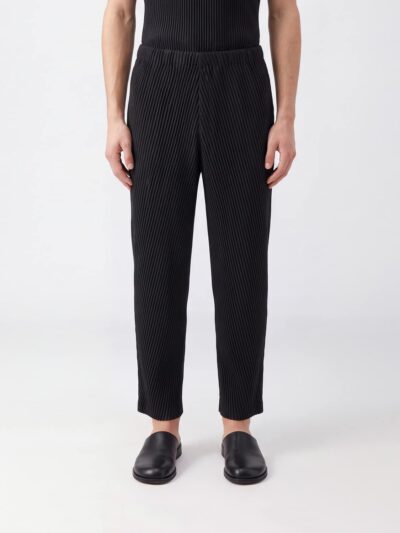 HOMME PLISSE' ISSEY MIYAKE Homme Plissé Issey Miyake Pleated Crêpe Slim Fit Trousers with Elastic Waistband