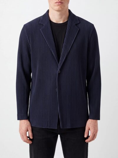 HOMME PLISSE' ISSEY MIYAKE Homme Plissé Issey Miyake Pleated Polyester Blazer with Rever Collar
